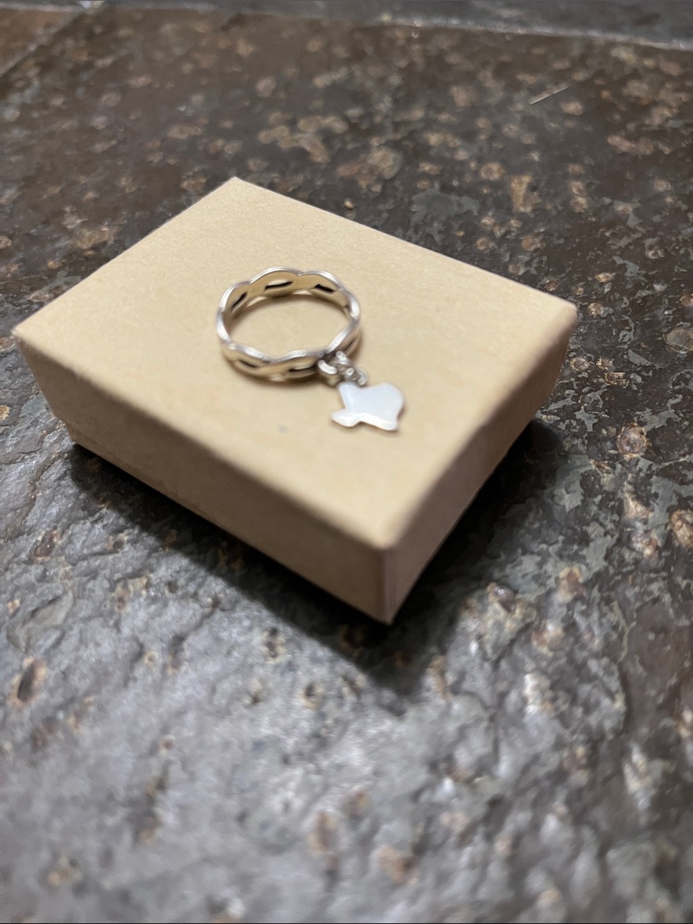 SterlingSilver Twisted Band Ring with Heart Charm - Women's Jewelry James Avery
